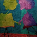 Holding Hands, 36 x 36, Acrylic on Canvas, 2009