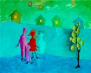 Magical Evening Walk, 24 x 30, Acrylic on Canvas, 2009